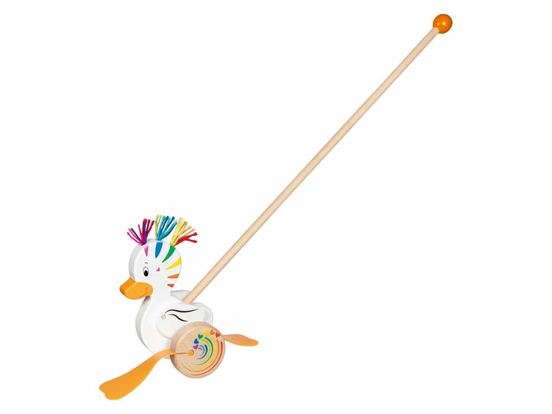 Goki Wooden Push Toy Duck Lou