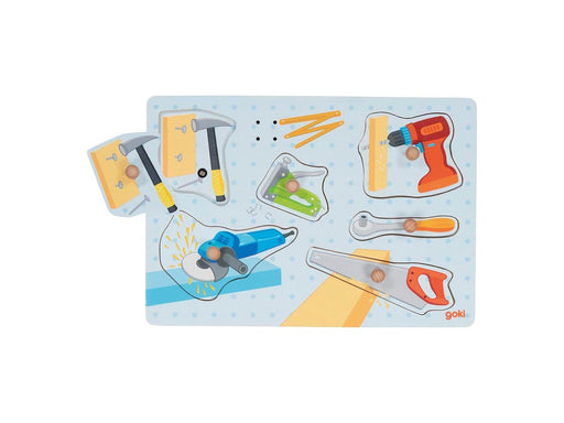 Goki Wooden Shape Puzzle Tools with Sound 6 pcs. Holz