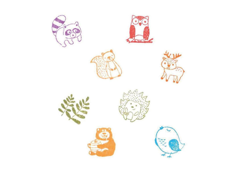 Goki Wooden Stamp Set Forest Animals 9pcs.