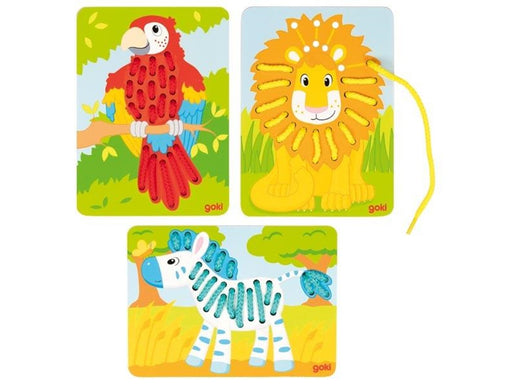 Goki Wooden Stringing Puzzles 3pcs. Holz
