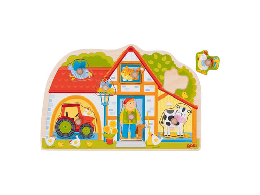Goki Wooden Stud Puzzle My Farm 7 pcs.