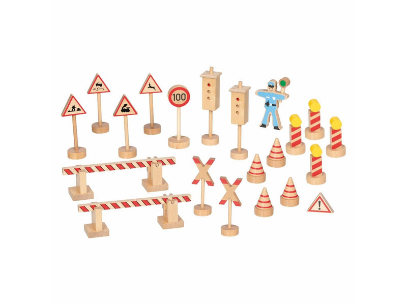 Goki Wooden Traffic Signs Set - 21pcs.