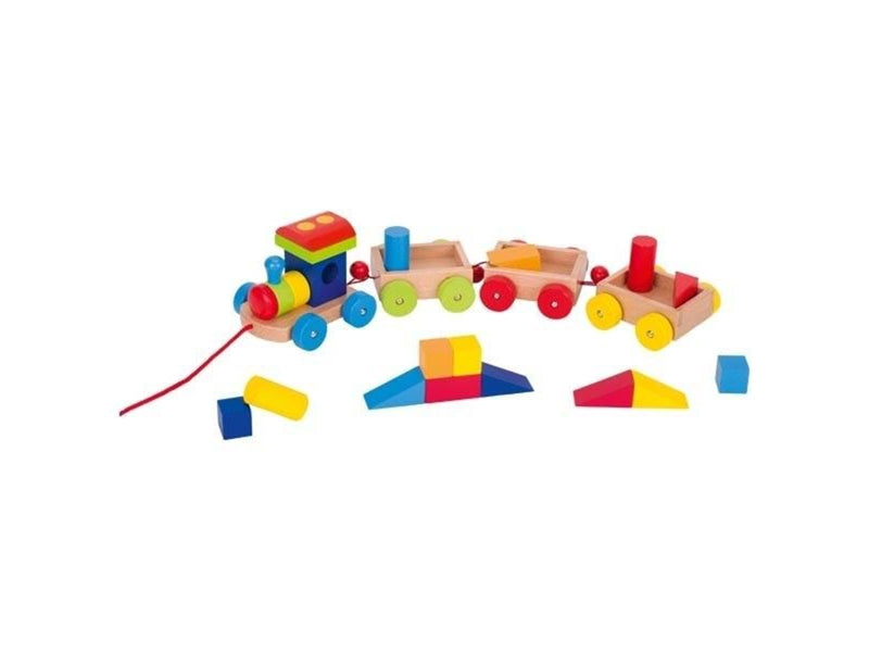 Goki Wooden Train with Blocks