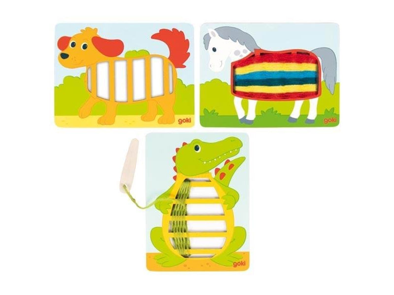 Goki Wooden Weaving Puzzles 3pcs. Holz