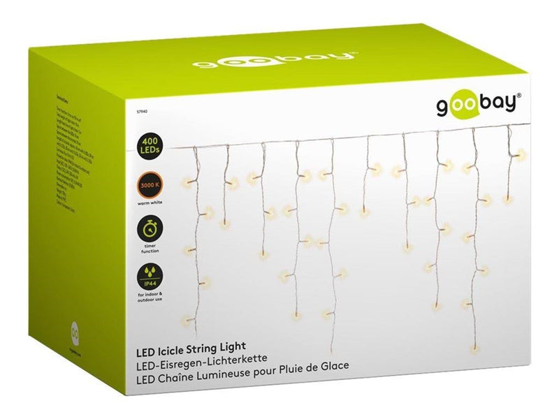 Goobay Icicle String Light with 400 LEDs transparent-bla