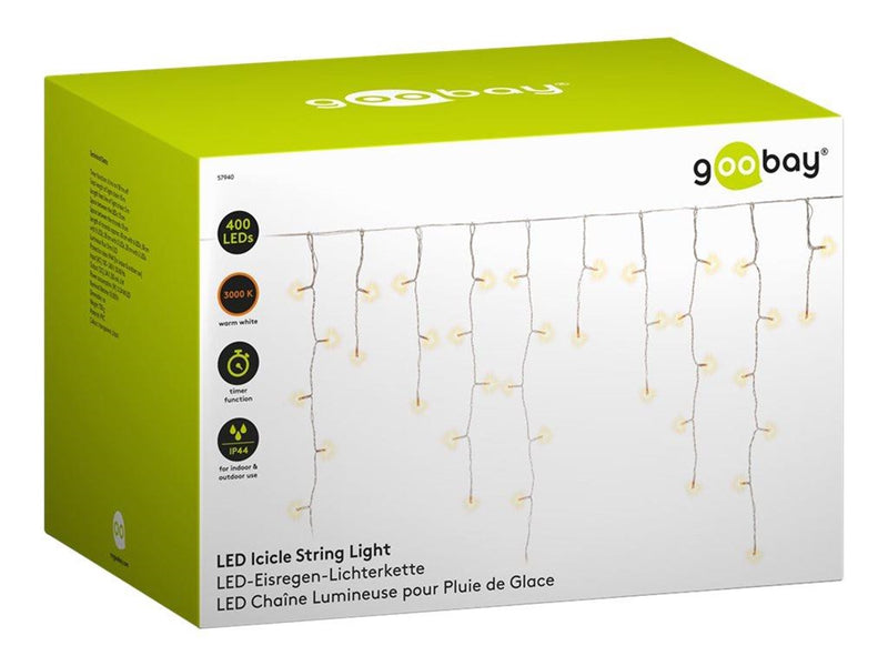Goobay Icicle String Light with 400 LEDs transparent-bla