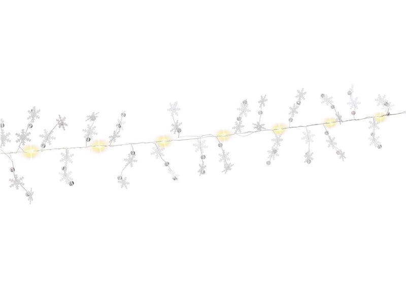 Goobay Silver Wire String Light ''Snowflakes'' with 10 LEDs