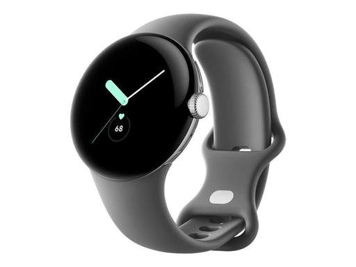 Google Pixel Watch LTE - Polished Silver with Charcoal Band