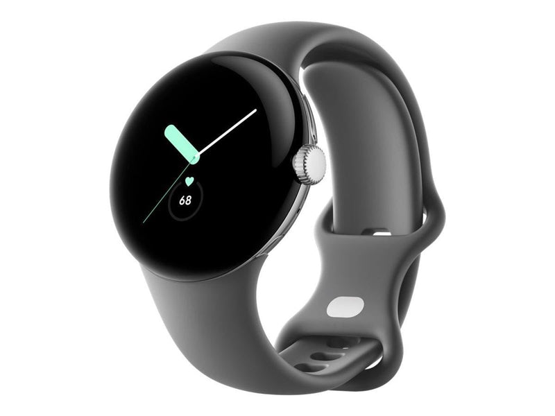 Google Pixel Watch - Polished Silver with Charcoal Band
