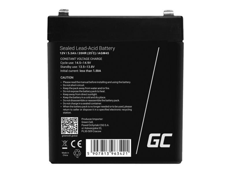 Green Cell alarm system battery - Lead Acid - 5.3 Ah