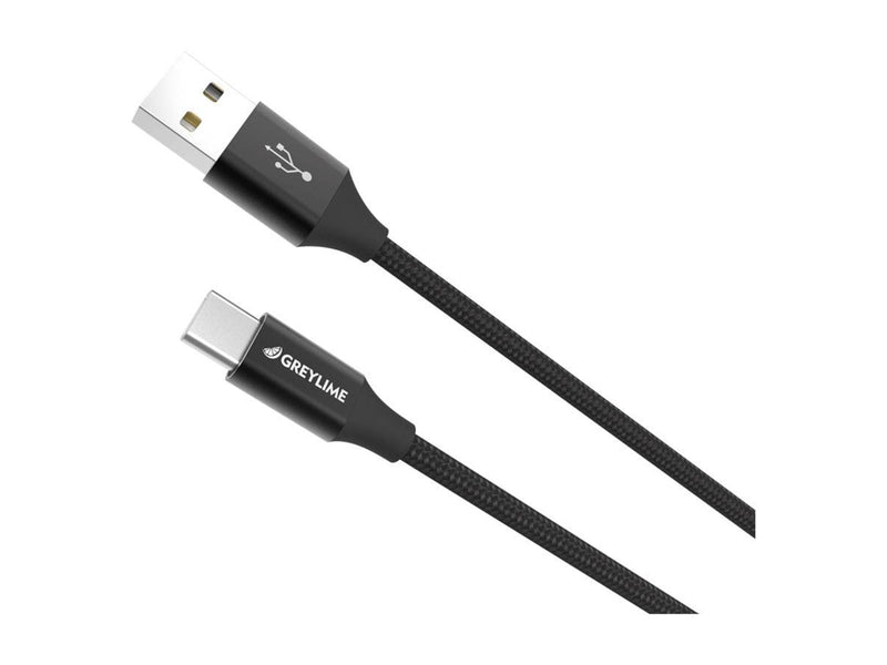 GreyLime Braided USB-A to USB-C Cable Black 1 m