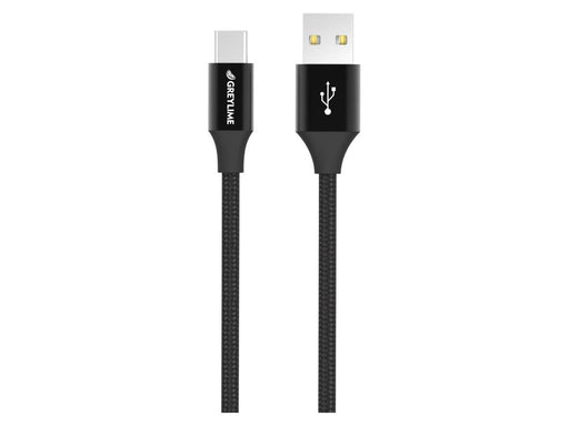 GreyLime Braided USB-A to USB-C Cable Black 2 m