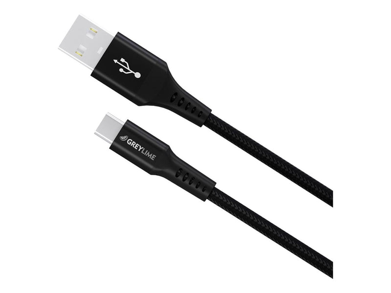 GreyLime Braided USB-A to USB-C Cable Black 3 m