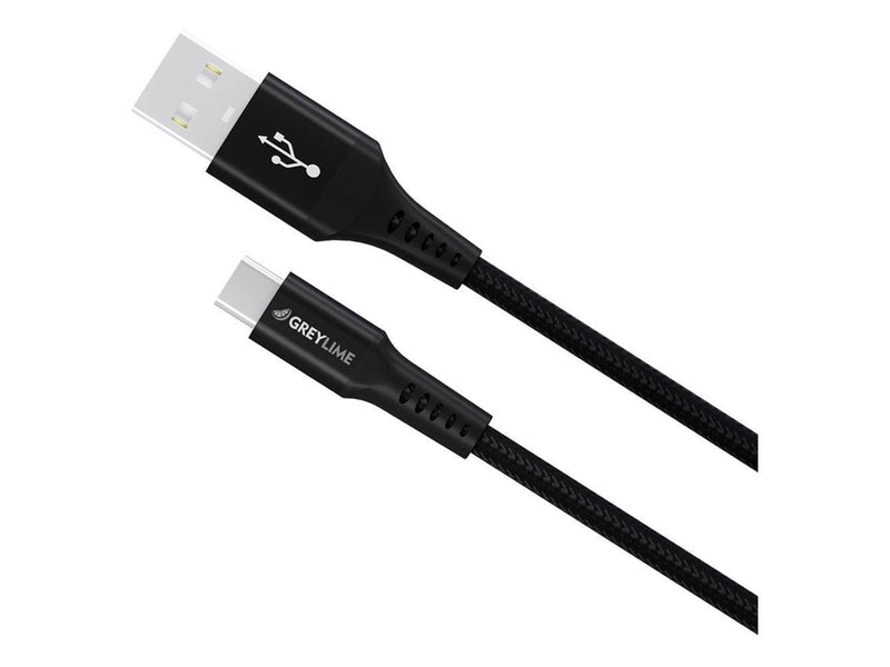 GreyLime Braided USB-A to USB-C Cable Black 3 m