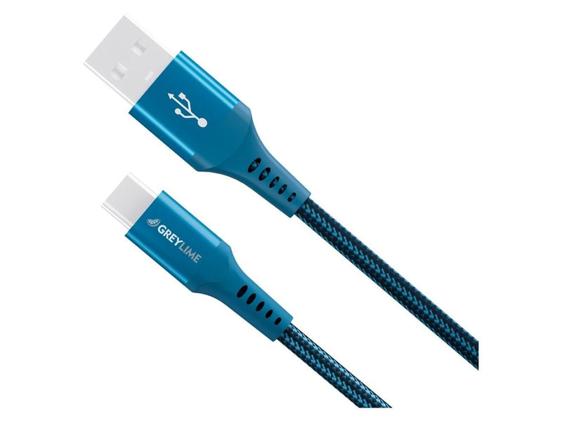 GreyLime Braided USB-A to USB-C Cable Blue 0.5 m