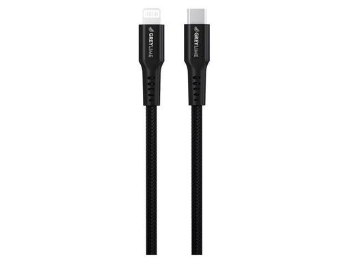 GreyLime Braided USB-C to Lightning Cable Black 3 m