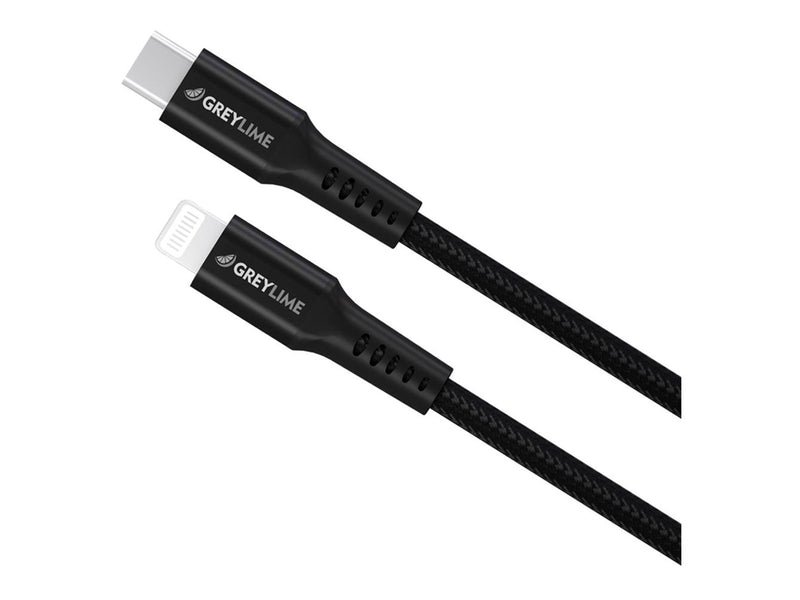 GreyLime Braided USB-C to Lightning Cable Black 3 m