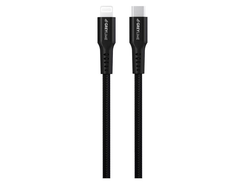 GreyLime Braided USB-C to Lightning Cable Black 3 m