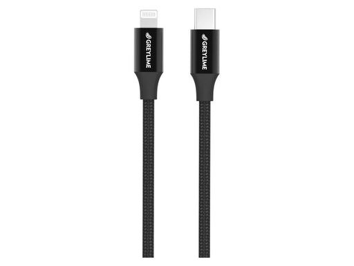 GreyLime Braided USB-C to MFi Lightning Cable Black 2 m