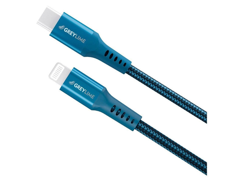 GreyLime Braided USB-C to MFi Lightning Cable Blue 2 m