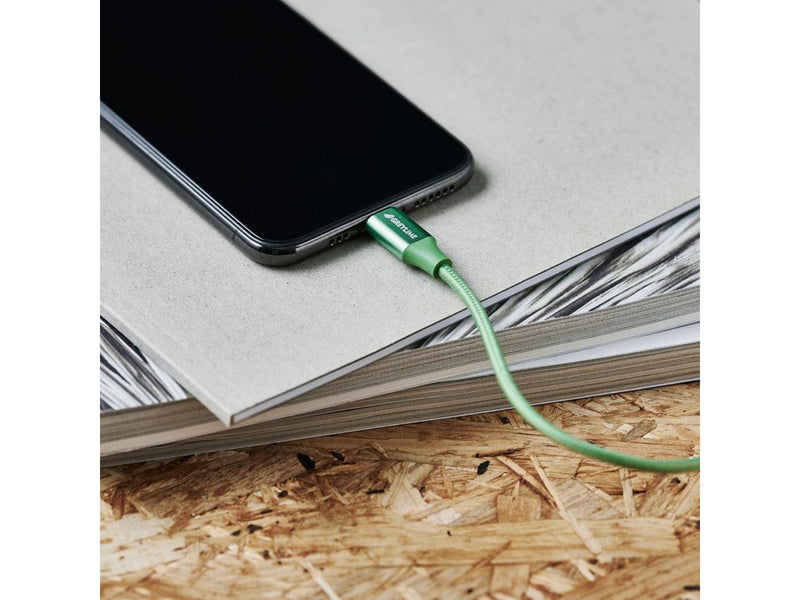 GreyLime Braided USB-C to MFi Lightning Cable Green 1 m