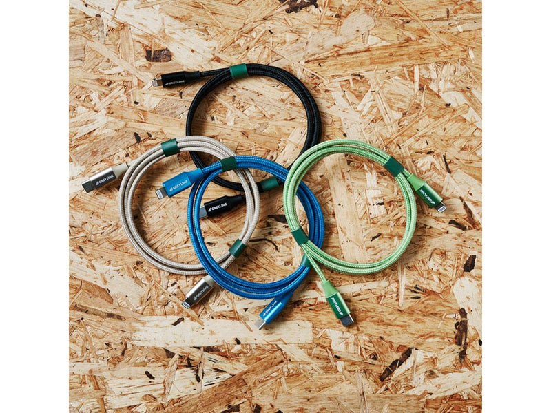 GreyLime Braided USB-C to MFi Lightning Cable Green 1 m