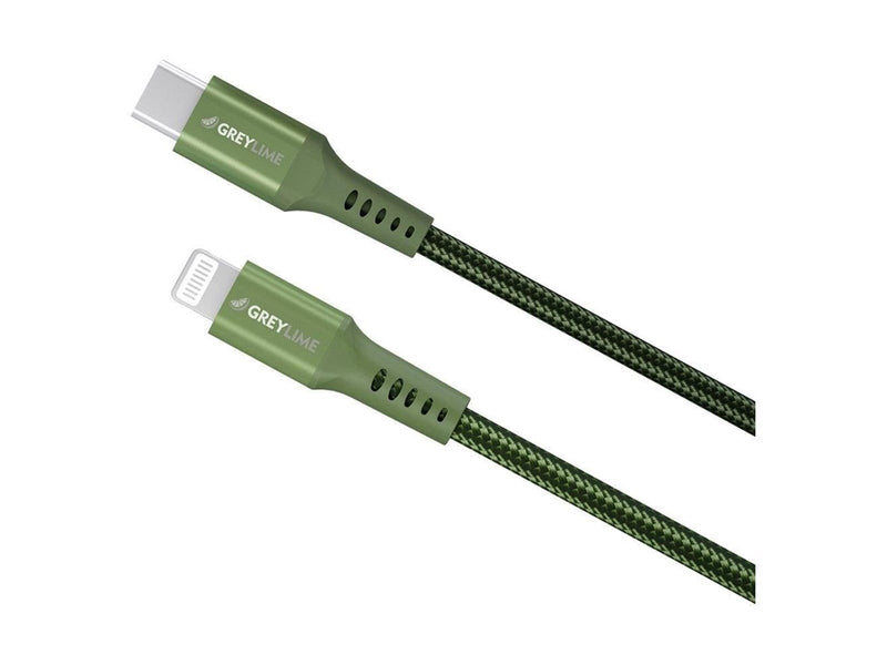 GreyLime Braided USB-C to MFi Lightning Cable Green 1 m
