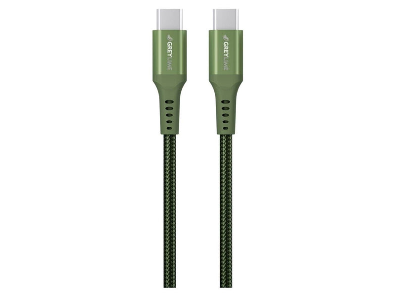 GreyLime Braided USB-C to USB-C 60W Cable Green 0.5 m