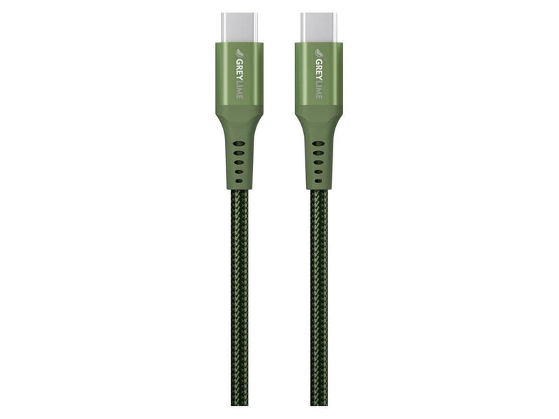 GreyLime Braided USB-C to USB-C 60W Cable Green 0.5 m