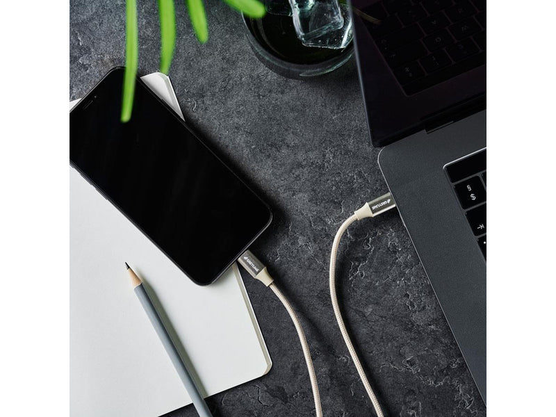 GreyLime Braided USB-C to USB-C Cable Beige 2 m