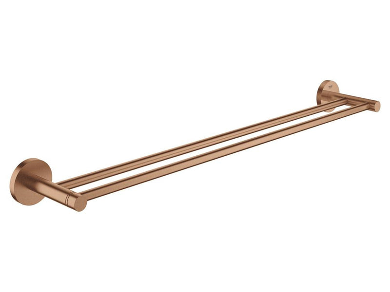Grohe Essentials, Doppel-Badetuchhalter, warm sunset gebürstet
