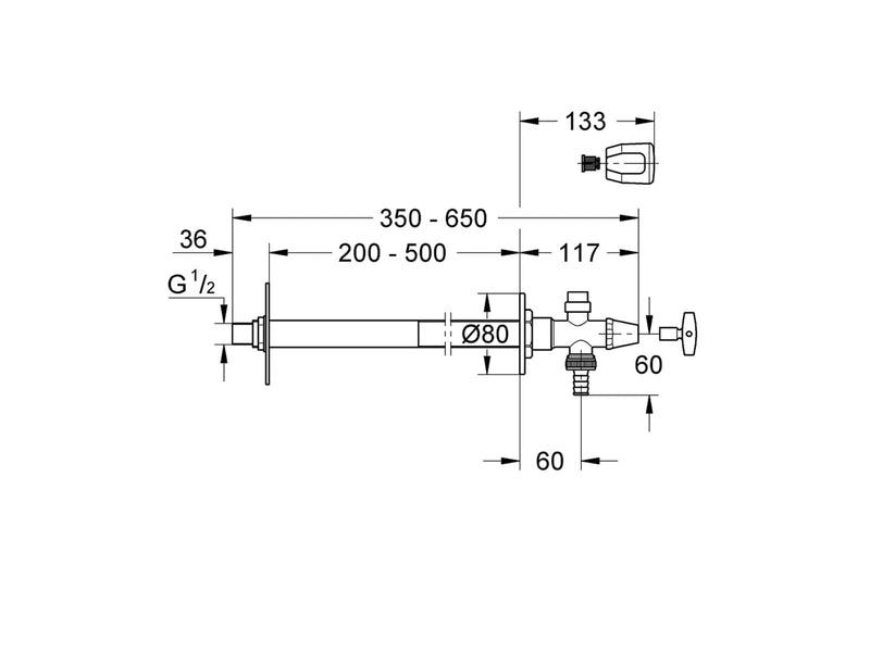 Grohe Eurotec-BausatzAußenwandventil DN 15, chrom