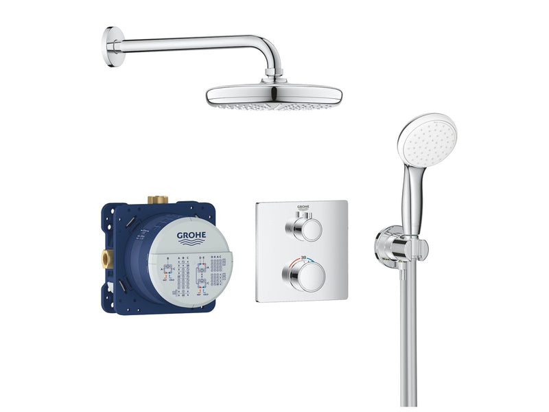Grohe Grohtherm, Duschsystem Unterputz mit Tempesta 210, chrom