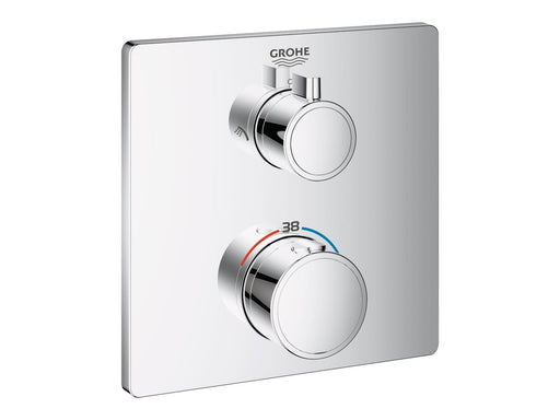 Grohe Grohtherm, Thermostat-Brausebatterie mit integrierter 2-Wege-Umstellung, chrom