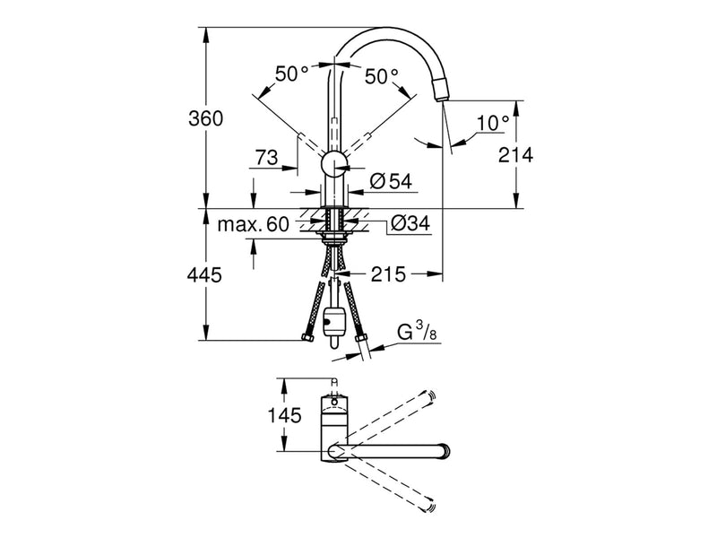 Grohe Minta, Einhand-Spültischbatterie, DN 15, chrom