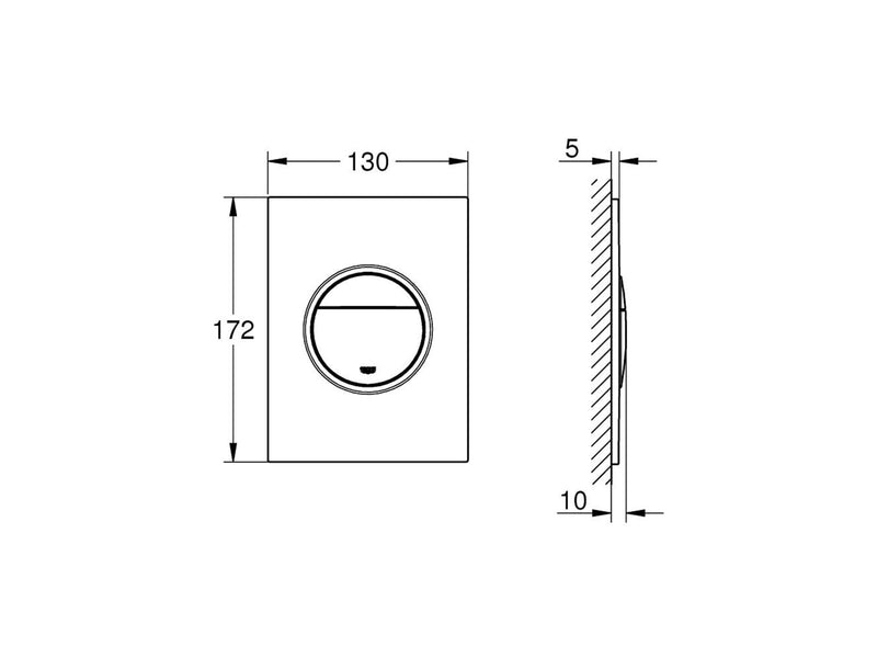 Grohe Nova Cosmopolitan S, Abdeckplatte, hard graphite gebürstet