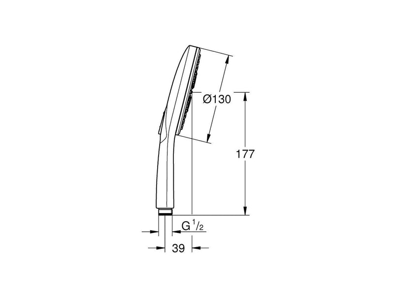Grohe Rainshower smartactive 130 hand shower 3-sprays brushed cool sunrise