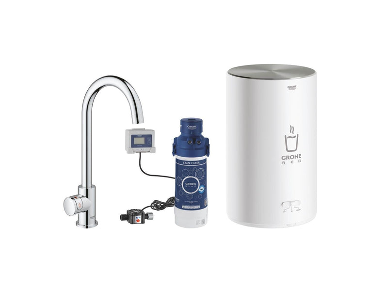 Grohe Red Mono Kitchen faucet and kettle in size M Supersteel