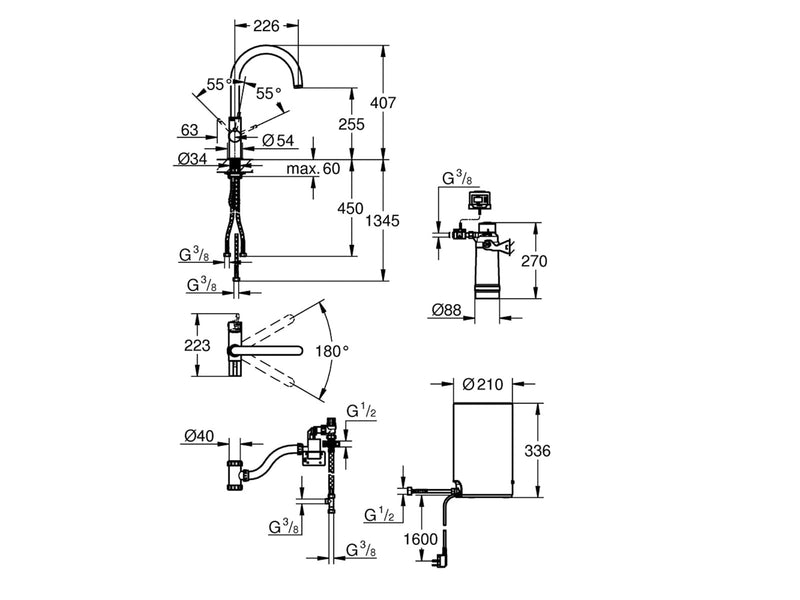 Grohe red nordic duo kitchen faucet