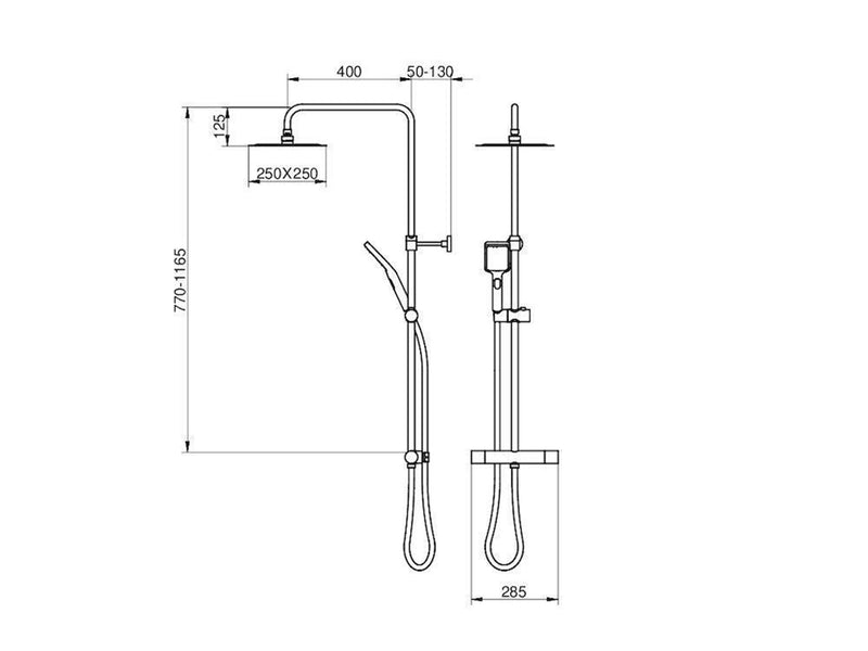 Gustavsberg Estetic Duschsystem, schwarz