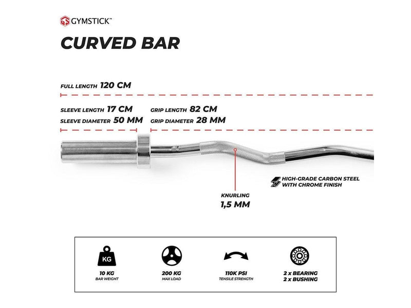 Gymstick 10kg Curved Bar