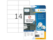 HERMA Ablösbare Etiketten A4, 105 x 42,3 mm, weiß