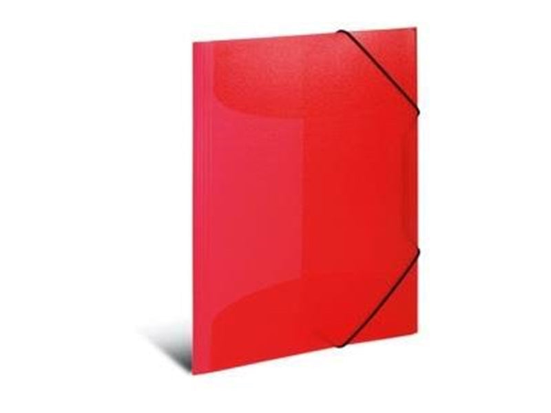 HERMA Elasticated folder A4 PP translucent red