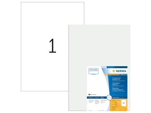 HERMA Folienetiketten, transparent, glasklar, A3, 297 x 420 mm, wetterfest, permanent