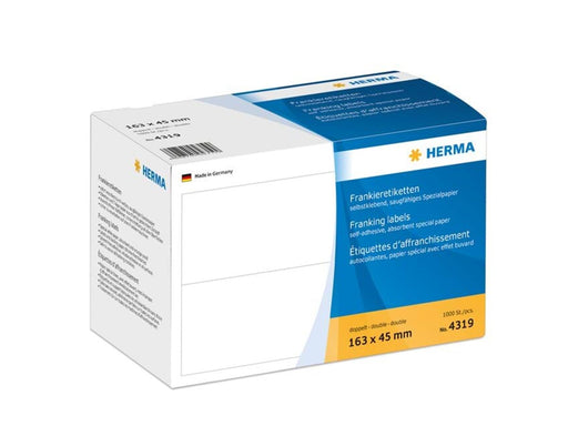 HERMA Frankieretiketten doppelt, 163 x 45 mm, weiß, permanent haftend