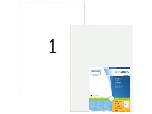 HERMA PREMIUM Etiketten, A3, 297 x 420 mm, weiß, permanent haftend