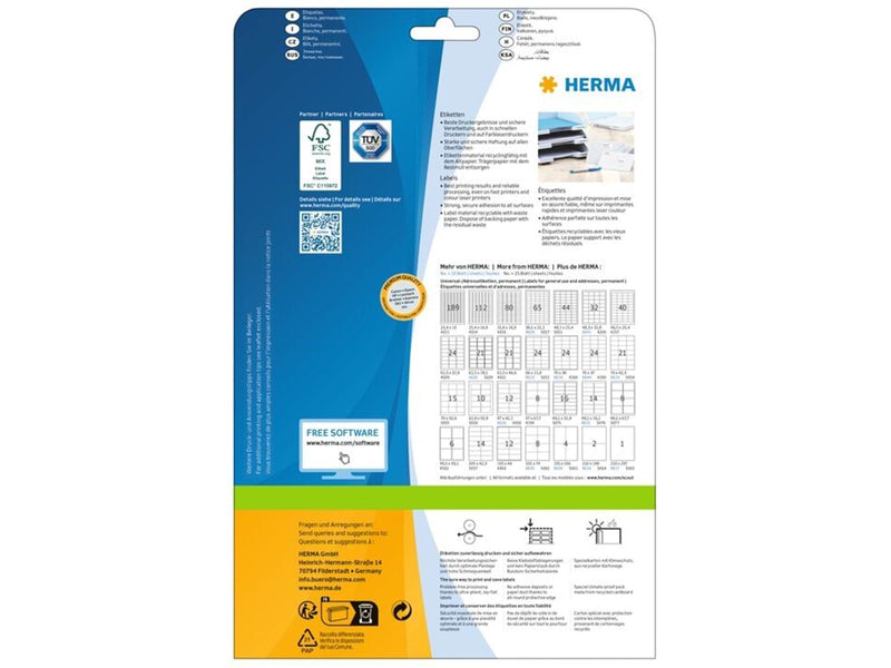 HERMA PREMIUM Etiketten A4, 35,6 x 16,9 mm, weiß, permanent haftend