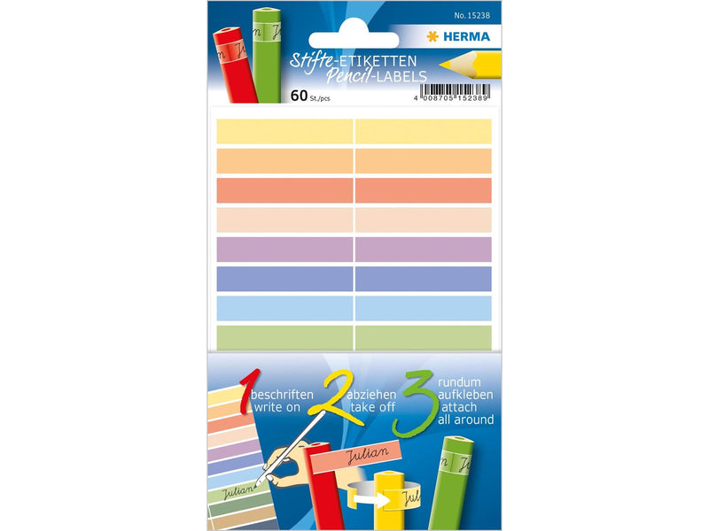 HERMA Pencil labels as name stickers for coloured pencils 10 x 46 mm self-adhesive