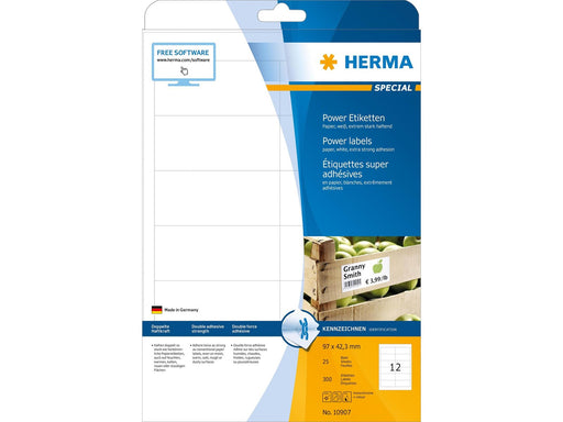 HERMA Power labels with strong adhesion A4 97 x 42.3 mm made of paper