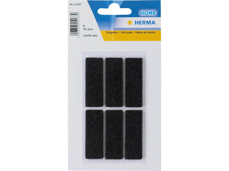 HERMA Protectiv feltpads black 15 x 45 mm